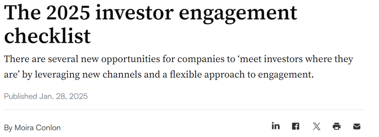 2025 Investor checklist