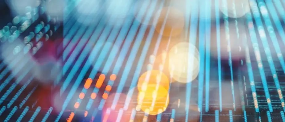 Stylised market data and ticker lights